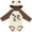 Natural & Brown w Ears, variant on Inktastic I'm One-cowboy Riding Horse Birthday Boys Long Sleeve Baby Bodysuit