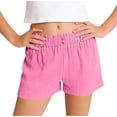 thumbnail image 3 of Auroural Girls Shorts Size 12-14 Middle School Children's Solid Color Girl Casual Lazy Style A-Line Wide Leg Flower Elastic High Waisted Shorts, 3 of 7