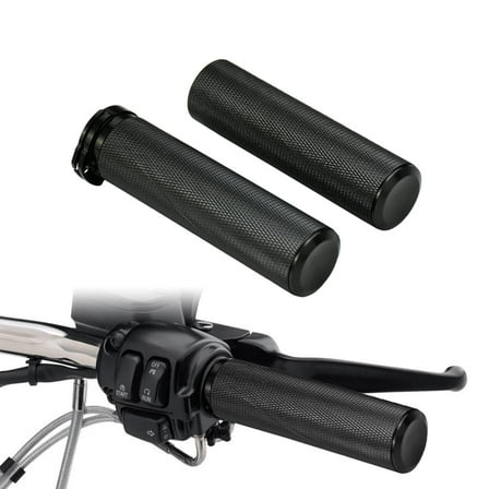 1" Black Handlebar Aluminum Handle Bar Hand Grips Fit For Harley Softail Touring
