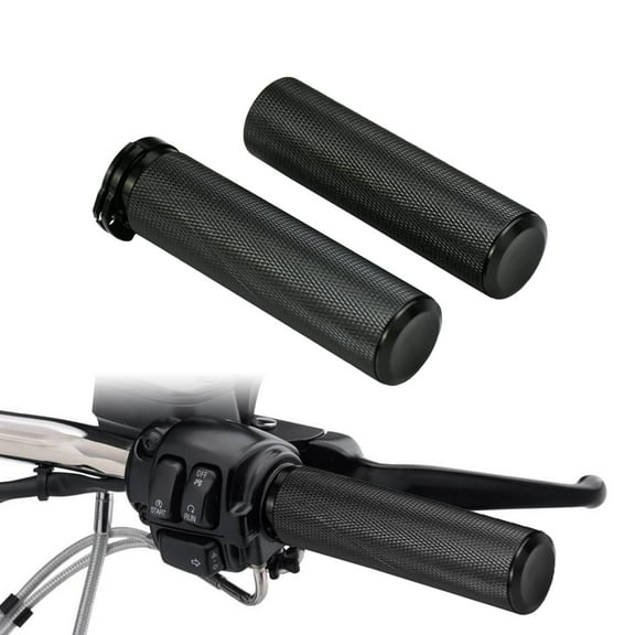1" Black Handlebar Aluminum Handle Bar Hand Grips Fit For Harley Softail Touring