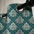 thumbnail image 3 of Ambesonne Damask Grommet Curtain, French Rococo Motifs, 50" x 72", Dark Teal Eggshell, 3 of 6