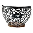 thumbnail image 2 of Cesta para huevos de gallina, soporte para huevos, contenedor multiusos con base de madera, decorativa. Negro L, 2 of 9