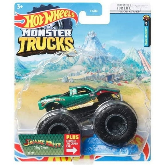 Mattel - Hot Wheels Monster Trucks - SNAKE BITE VINNY VENOM (Crash Legends) 28/75