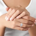 thumbnail image 5 of Farra - Double Row Accented Round & Oval Moissanite Lab - Diamond Engagement Ring, 5 of 5