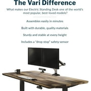 Vari 72” x 30 VariDesk Electric Height Adjustable Standing Desk Computer Table, Reclaimed Wood