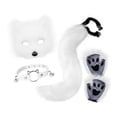 thumbnail image 4 of BELOVING Ensemble Collier et Queue d'Animal Visage d'Halloween pour Bal Boîte de Nuit Jeu de Rôle Blanc, 4 of 9