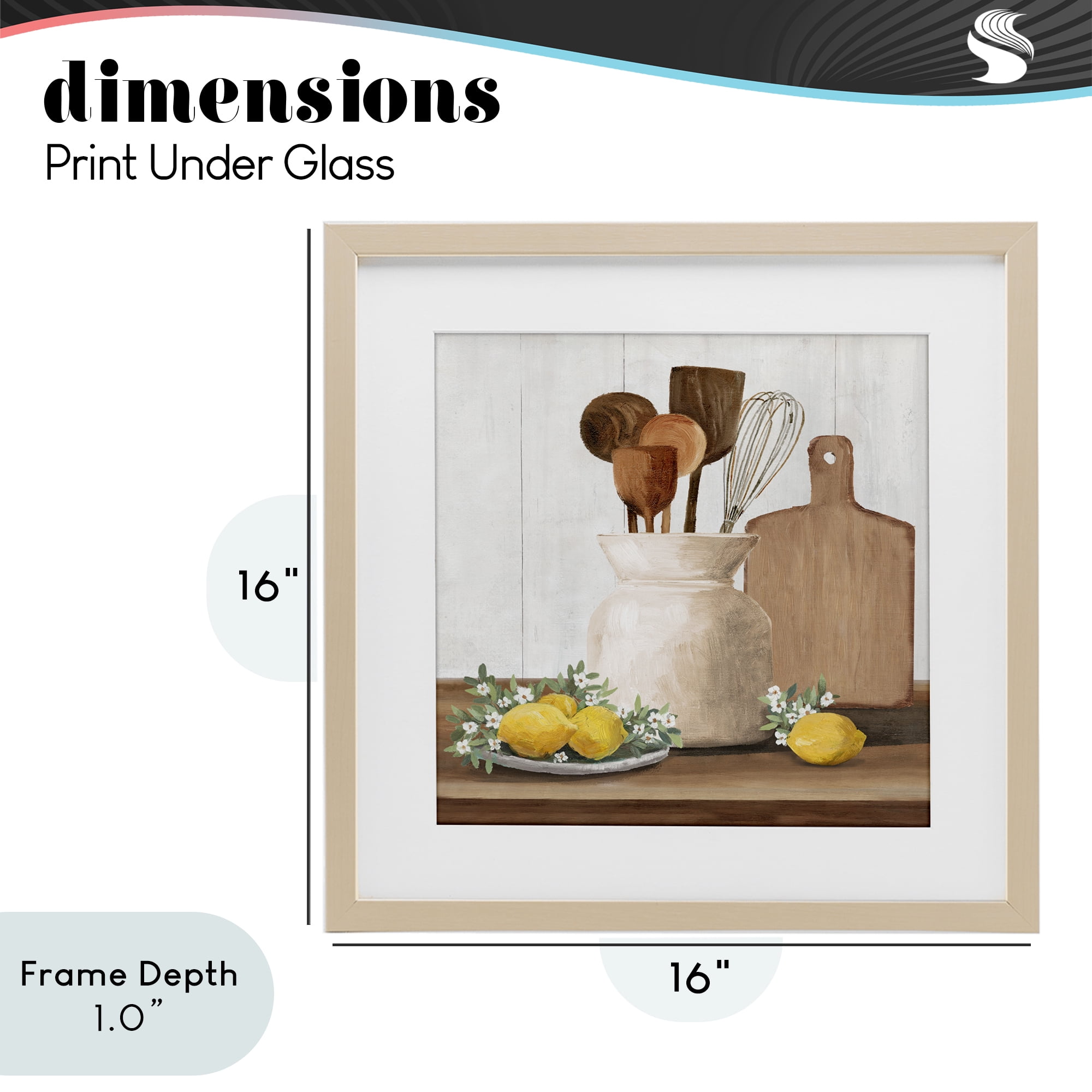 Stupell Industries Country Kitchen & Lemons Birch Framed Print Under Glass, design by White Ladder