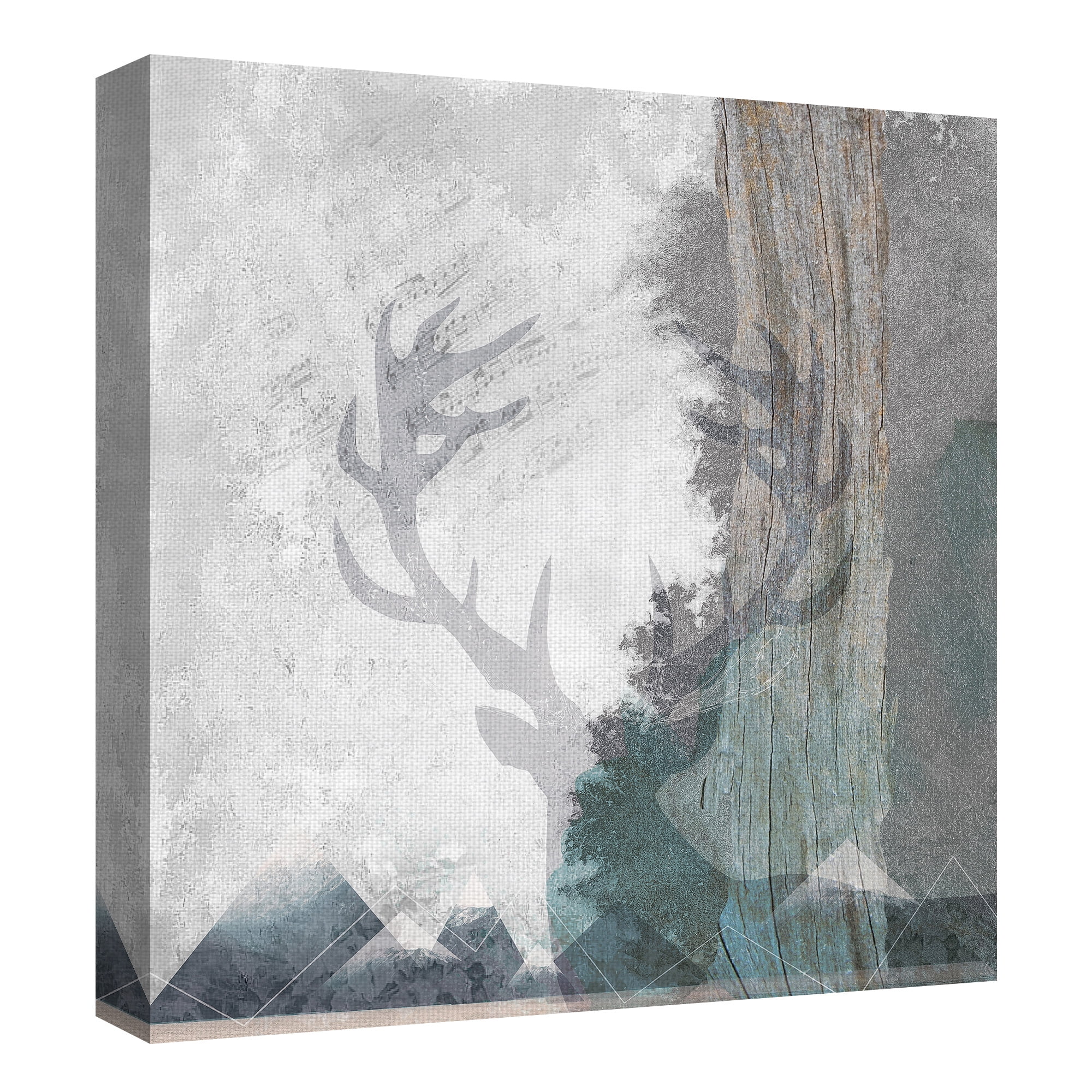 Masterpiece Art Gallery Deer and Mountains I By Louis Duncan-He Canvas Art Print 30" x 30"