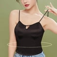 thumbnail image 2 of ZQUUVOU Women's Solid Satin Backless Tank Top with Pads Scoop Back Suspender Ventilate Thread Inner Shapewear Top Black, 2 of 6
