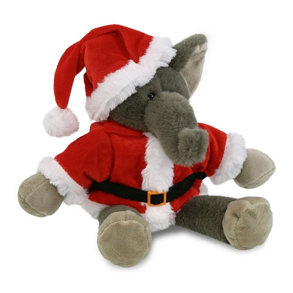 DolliBu Santa Long Leg Elephant Stuffed Animal Plush Toy - Super Soft Dress Up with Red Santa Claus Outfit, Cute Pet Life Animal Elephant Gift Perfect Holiday Christmas Gift - 10.5 Inches