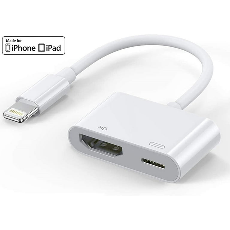 HDMI Adapter for iPhone 1080P Lighting to Digital AV Adapter for iPhone iPad iPod Sync Screen Connector with Charging Port on HD