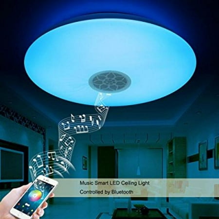 Autai Smart Led Ceiling Light Multi Color Changing And Dimmable With Bluetooth App And Sound Speaker For Living Room Bedroom Dining Room