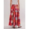 thumbnail image 2 of TinyCribz Women's Boho Ruched Plaid High Waist Floor Length Maxi Skirt L, 2 of 10