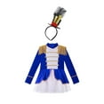 thumbnail image 3 of JanJean Girls Circus Drummer Band Costume Halloween Bodysuit Mesh Tutu Dance Dress Leotard for Royal Blue 8, 3 of 7