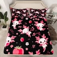 thumbnail image 2 of Castle Fairy Kawaii Axolotl Twin Sheet Sets for Boys Girls,Pink Salamander Bedding, 2 of 7