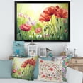 thumbnail image 3 of Designart 'Blossoming Red and Purple Poppies In The Morning I' Traditional Framed Art Print, 3 of 4
