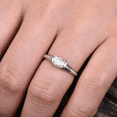 thumbnail image 4 of HeartsAndYou 1.2ct Oval Cut Moissanite Engagement Ring for Women 18k White Gold Over Silver East West Solitaire, 4 of 8
