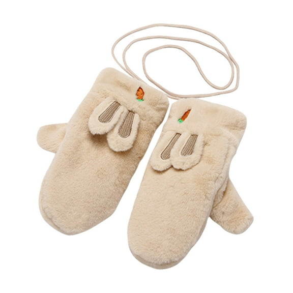 OAVQHLG3B Gloves Women's Winter Outdoor Riding Cute Cartoon Plus Velvet Thick Warm Plush Halter Gloves