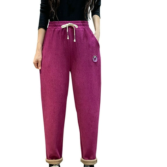 Bigersell Stretch Warm Jeggings for Women Full Length Women's Fashion Fall And Winter Velvet Solid Casual High Waist Lace Up Women's Trousers Ladies Casual Jumpsuits