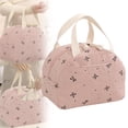 thumbnail image 2 of BinKFF Cute Bow Tie Lunch Bag for Women ans Men, Corduroy Insulated Lunch Bag for Two-Meal Space Perfect for Commuting, fits Bento Boxes, Round Containers, Designer Lunchboxes, 2 of 7
