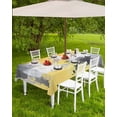 thumbnail image 4 of Fsddascl Yellow Gray Outdoor Tablecloth - 60x120 Inch Rectangle Dining Table Cover, Modern Oil Painted Abstract Geometric Waterproof Outdoor Table Cloth with Umbrella Hole & Zipper for Picnic/Patio, 4 of 7