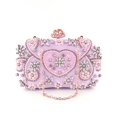 thumbnail image 3 of AMERTEER Women Crystal Beaded Clutch Evening Chain Bow Hardware Party Handbag, 3 of 6