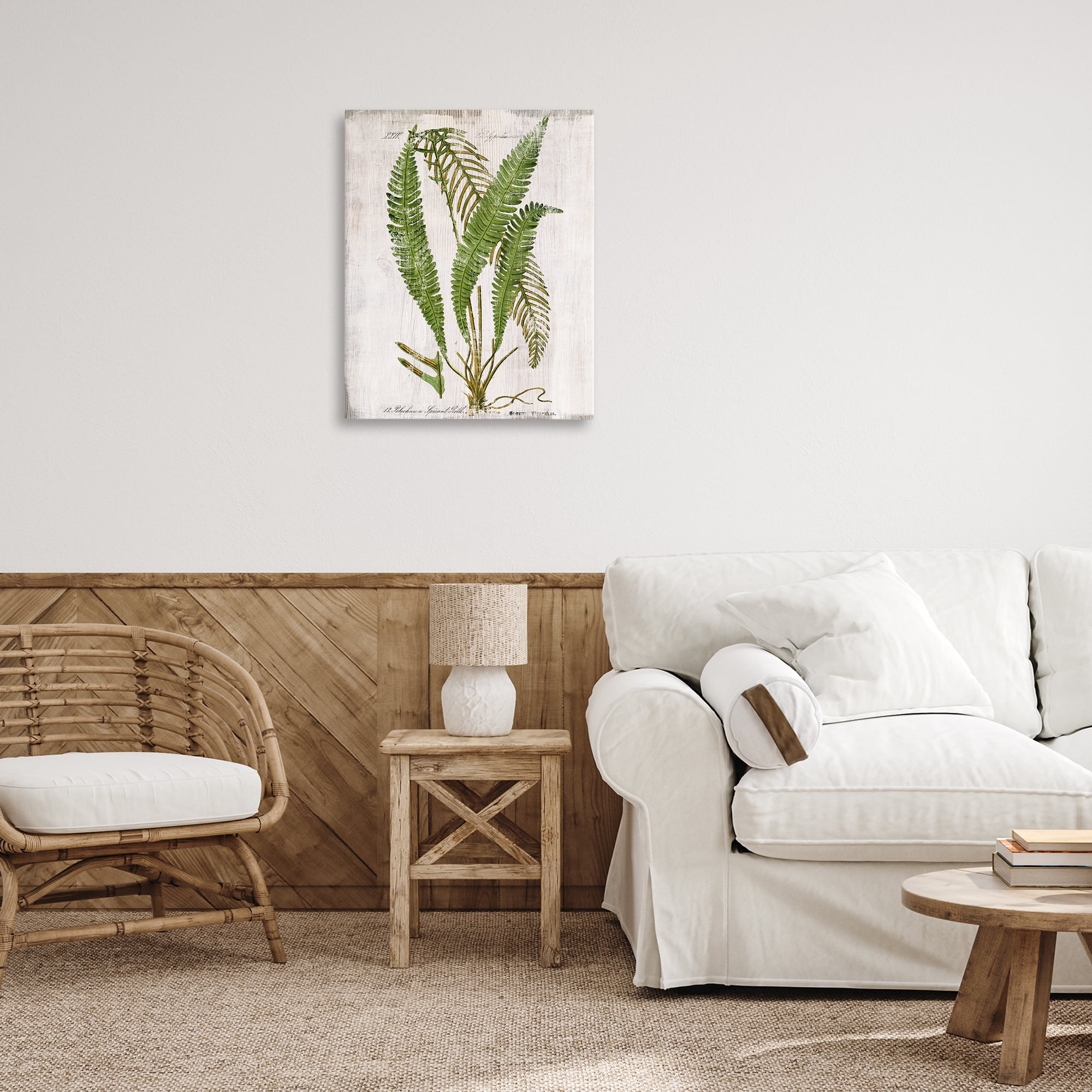 Stupell Industries Thin Fern Leaves Study Plants & Flowers Painting Wrapped Canvas Art Print Wall Art, 24 x 30