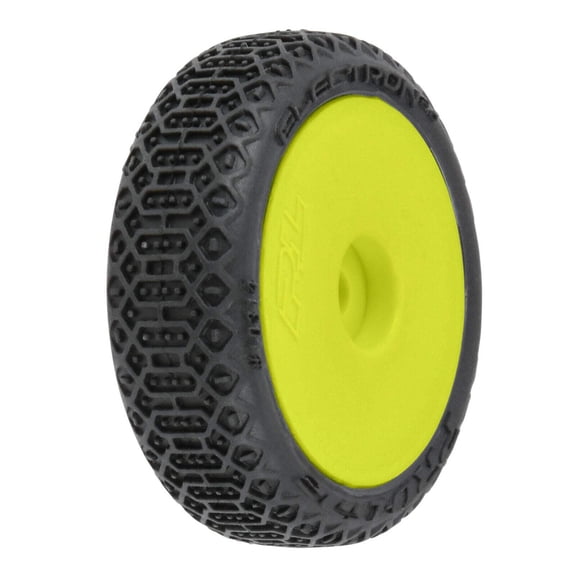 Pro-Line Racing Electron 2.0 F/R Tires Mounted 7mm Yellow 4 for Losi Micro-B PRO1031412