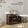 thumbnail image 4 of HOMCOM Upholstered Entryway Shoe Bench with Storage Drawer Open Shelf, 4 of 10