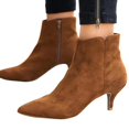 thumbnail image 2 of Women's Zip Low Kitten Heel Ankle Booties Pointed Toe Boots Shoes, 2 of 3