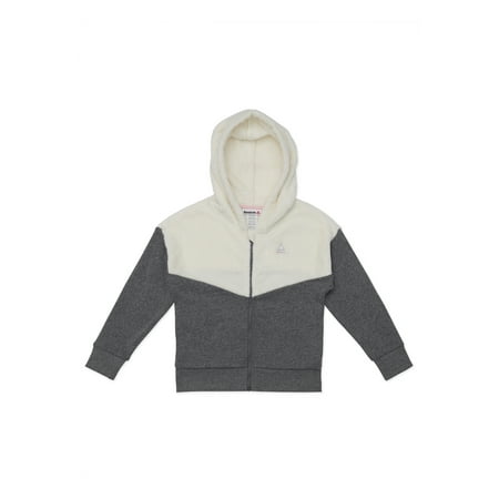 Reebok Girls Fleece and Fur Full-Zip Hoodie, Sizes 4-18