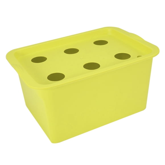 Hydroponics Growing System 6 Holes,Plant Site Hydroponic System Grow Kit,Seeding Box,Bubble Indoor Outdoor Garden Cabinet Box for Green House [Yellow-green]