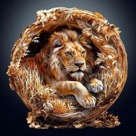 Wooden Puzzles for Adults, 3D Vision Effect Lion King Wooden Jigsaw Puzzles Flat 100 PCS Unique Shape Advanced Wood Puzzle Adult, Birthday Fathers Family Game (S-8.5 * 8.5 in)