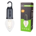 thumbnail image 1 of Festive Living Lampe de Camping Rechargeable avec Crochet à Pince – Forme Goutte Filament Blanc Chaud LED, 3 Modes d'Éclairage, Recharge USB-C, Lentille Incassable, Lanterne Suspendue Portable pour Camping, Patio, Véranda, 1 of 8