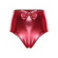thumbnail image 1 of vastwit Shorts Métalliques pour Femmes, Shorts Taille Haute avec Nœud dans le Dos, Bikini Froncé, sous-Vêtements Rouges P, 1 of 6