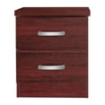 thumbnail image 2 of Home Bedroom Furniture Cindy Faux Wood 2 Drawer Nightstand - Mahogany, 2 of 7