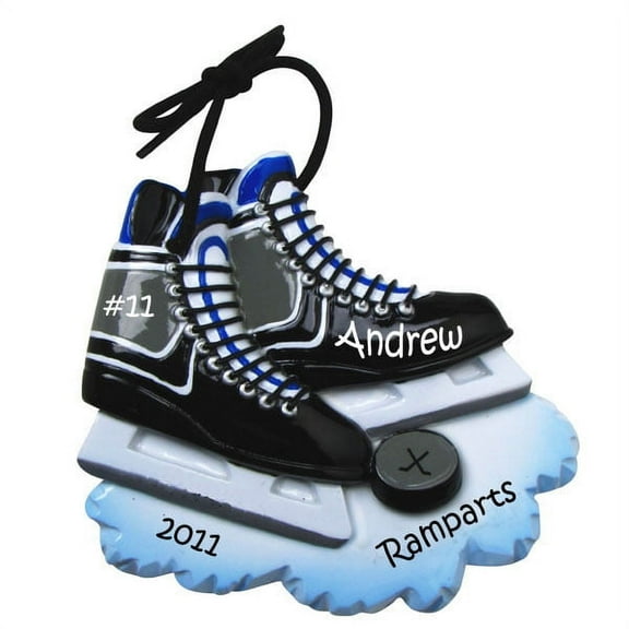 Hockey Skates Personalized Christmas Ornament DO-IT-YOURSELF