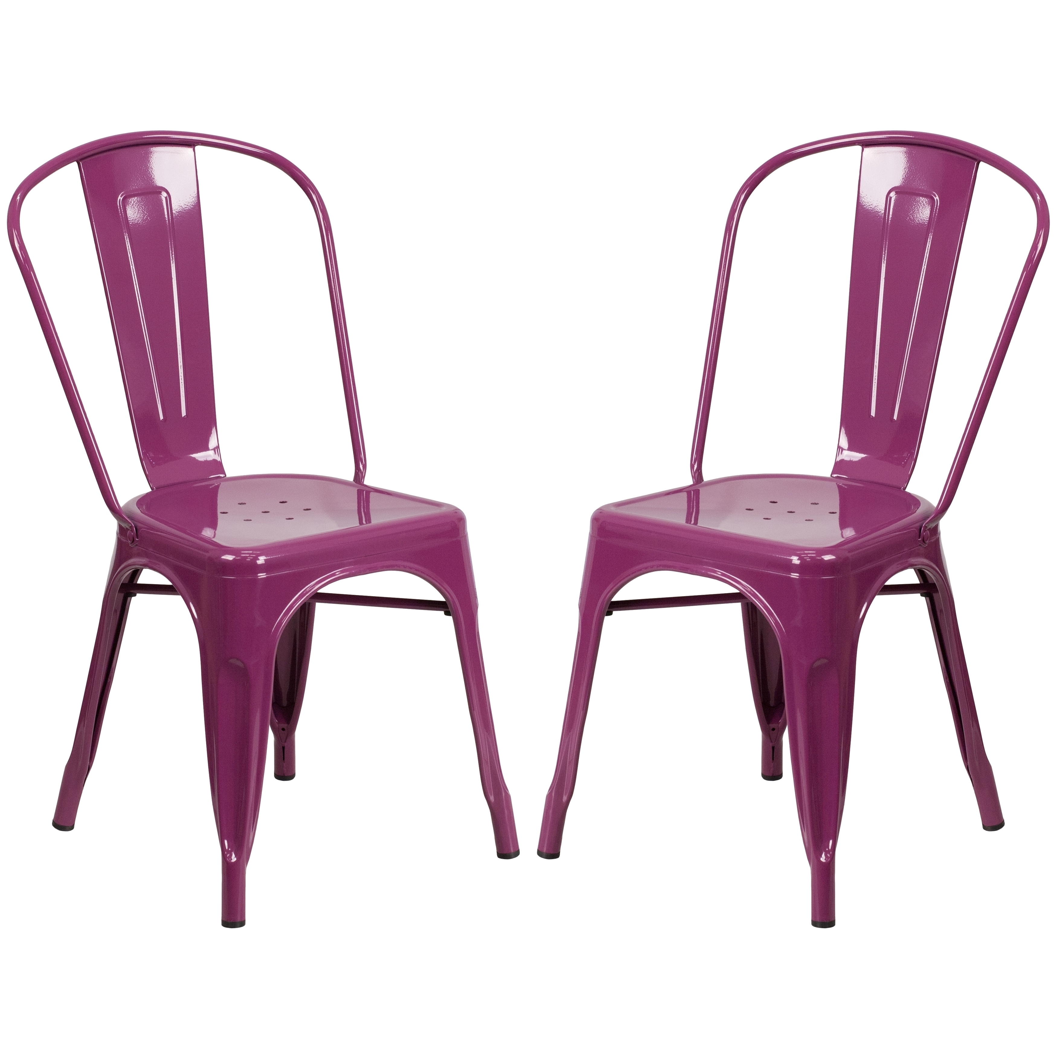 A Line Furniture Purple Metal Bistrostyle Chair