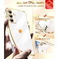 thumbnail image 4 of for Samsung A16-5G Case: with Tempered Glass Screen Protector [2 Pcs]+ Full Camera Lens Protection,Love Heart Plating Women Cute Luxury Soft TPU Shockproof Case for Galaxy A16 5G,White, 4 of 15