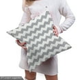 thumbnail image 4 of Ambesonne Grey Chevron Fabric by the Yard Upholstery, Zig Zag Tile Mosaic, 2 Yards, White Pale Grey, 4 of 4