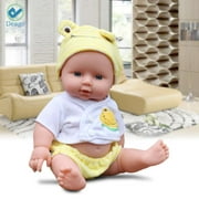 Deago 12" Handmade Lifelike Baby Girl Doll Silicone Vinyl Reborn Lovely Cute Baby Newborn Dolls (Yellow Clothes)