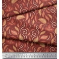 thumbnail image 2 of Soimoi Orange Cotton Duck Fabric Autumn Leaves Fabric Prints By Yard 42 Inch Wide, 2 of 3