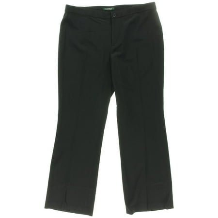 Lauren Ralph Lauren Black Flare-Leg Wool Pants 6