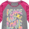 thumbnail image 3 of Peanuts - Peace & Love - Woodstock - Toddler & Youth Girls Raglan Graphic T-Shirt, 3 of 6