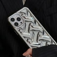 thumbnail image 2 of Designed for iPhone Case,Luxury Electroplated 3D Woven Pattern Camera Lens Protection Shockproof Protective Cover Phone Case (iPhone 13 Pro Max,Purple), 2 of 5