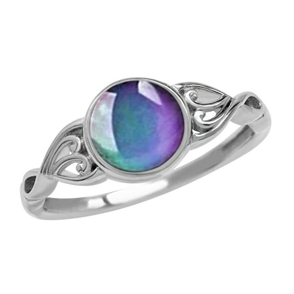 Guoxxzi Mood Ring for Women, Vintage Style Celtic Knot Rings, Oval Solitaire Mood Ring Temperature Control Color Change Mood Ring