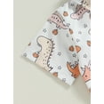 thumbnail image 6 of Wassery Toddler Boys Clothes Baby Boys 2Pcs Summer Beach Outfit Letter Dinosaur Print Button Up Shirt Solid Color Shorts 6M-12M 12M-18M 18M -24M 2T-3T 3T-4T, 6 of 8