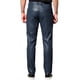 thumbnail image 3 of Pantalones de hombre Inspire Chic de imitación de cuero, ajuste slim, con cremallera, color azul marino, talla 36, 3 of 5
