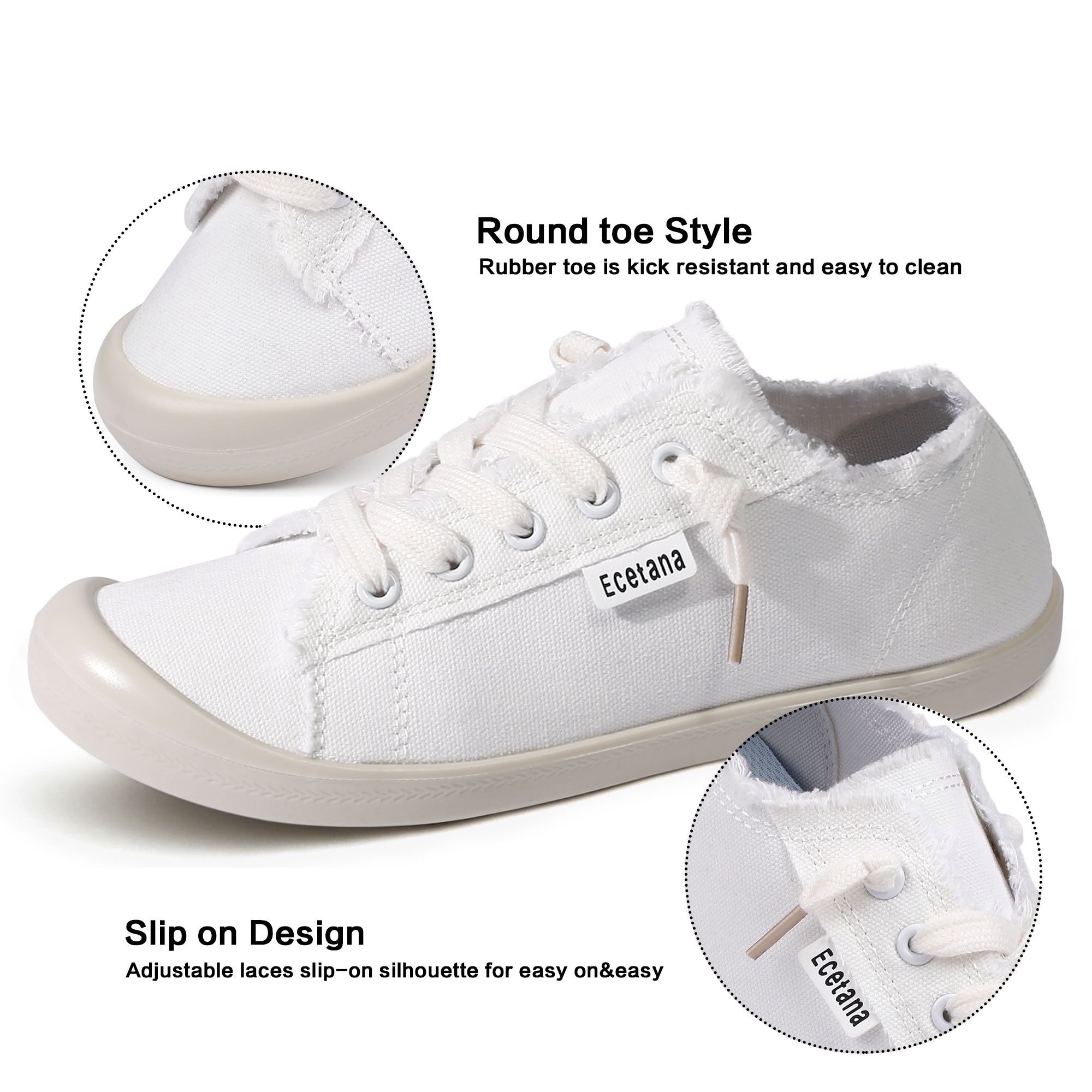 Ecetana Women's Casual Canvas Walking Sneakers photo 3