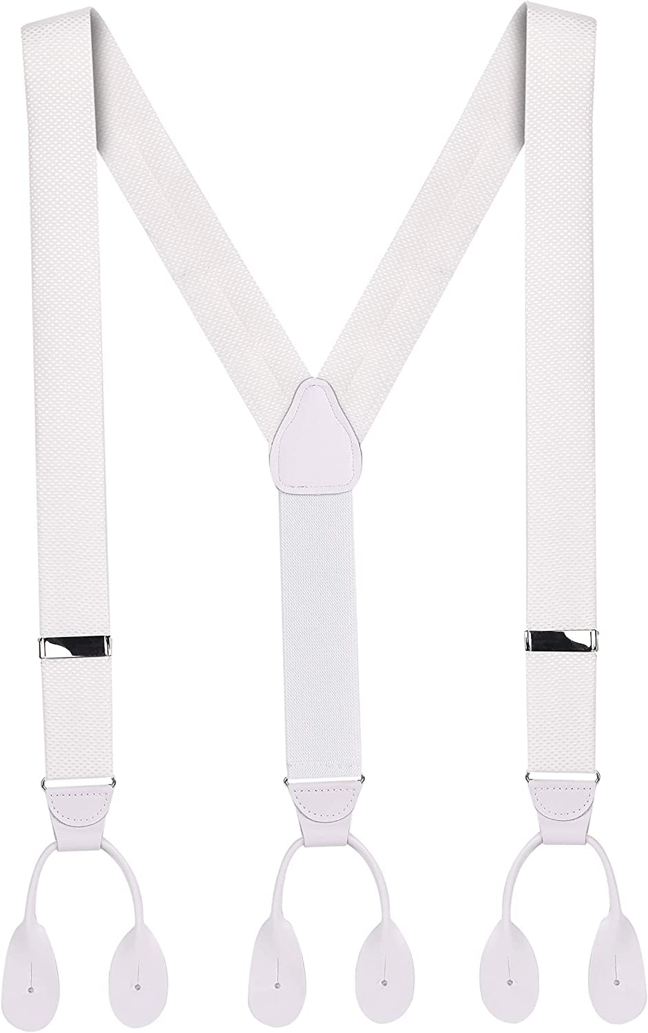 100 Silk Suspenders For Men Y Back Fancy Solid Button End Dress Suspender Made in USA Many
